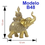 Buda Decorativo com Elefante em Resina - Simbolismo de Sabedoria, Fortuna e Paz Interior - imagem 3