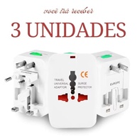 Kit 3 Adaptadores de Tomada Universal Padrão Internacional - Viaje Conectado a Mais de 150 Países! - imagem 3