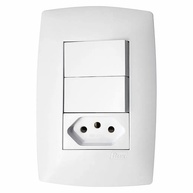 Interruptor Duplo com Tomada Blux Home: Design Moderno e Prático - imagem 1