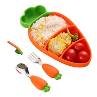 Kit Prato e Talheres de Silicone para Bebê - Seguro, Ergonômico e Ideal para Introdução Alimentar - imagem 1