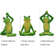 3 Estatuetas de Sapo de Ioga em Resina - Decoração Meditativa para Mesa, Jardim e Ambientes Internos e Externos - imagem 2