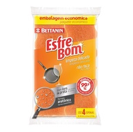 EsfreBom Esponja com Íons de Prata - Limpeza Delicada e Antibacteriana, 4 Unidades - imagem 1