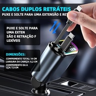 Cabo Carregador 4 em 1 Retrátil 120W Tipo C + iPhone 12W com Luz Estrelada - imagem 5