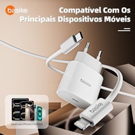Carregador Turbo Basike 20W + Cabo Lightning USB-C: Carregamento Rápido para iPhone 11 ao 14, X, XR, SE - imagem 3