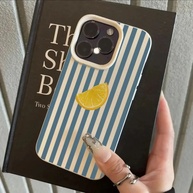 Capinha iPhone Listras Azuis e Limão 🍋 - imagem 3