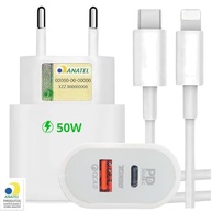 Carregador Turbo 50W USB-C e USB-A para iPhone e iPad - Carga Rápida Certificado Anatel - imagem 2