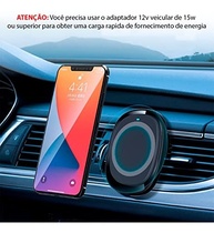 Suporte Veicular Magnético com Carregador Rápido 15W Magsafe para iPhone - imagem 5