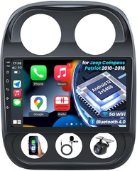 Central Multimídia Jeep Compass Patriot 2010-2016: Tela 10" IPS HD, 2G+64G, CarPlay/Android Auto, GPS, Câmera Ré - imagem 1