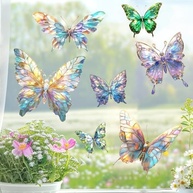 7 Adesivos de Janela Borboleta - Proteção Contra Pássaros com Efeito Arco-Íris - imagem 5