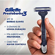 Kit 4x Prestobarba 3 Suave: Barbear Fácil e Sem Irritação - imagem 1