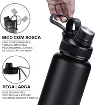 Garrafa Térmica 800ml Azul Piscina - Dupla Isolação Aço Inox 304 - imagem 4