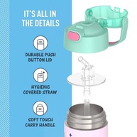 THERMOS FUNTAINER Garrafa de Água com Canudo 340g - Isolada a Vácuo para Crianças com Design Divertido - imagem 5