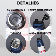 Garrafa Térmica Aço Inox 750ml com Infusor - Antivazamento e Isolamento Total (Vermelho) - imagem 5