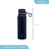 LYOR Explorer Azul 650ml - Garrafa Térmica de Aço Inox com Isolamento Avançado - imagem 3