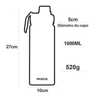 MODUS Garrafa Térmica Esportiva 1000ML - Aço Inoxidável com Isolamento a Vácuo (Azul) - imagem 4