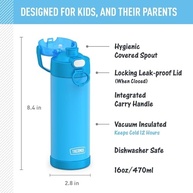 Garrafa Térmica Thermos FUNtainer 473ml - Denim Blue | Isolamento a Vácuo para Bebidas Frias - imagem 3