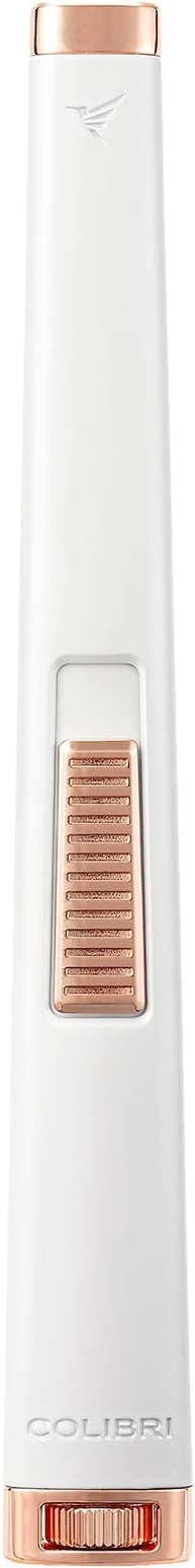 Colibri Isqueiro Aura 10Mm de Chama Plana - Elegante E À Prova de Vento com Butano Recarregável, Ideal para Charutos E Velas, com Ignição de Ação Única (Branco Fosco + Rosa) - imagem 1