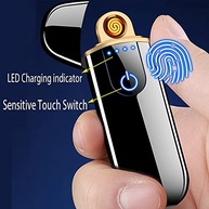 ZOIPPDMS Isqueiro Elétrico, Isqueiro Eletrônico Inteligente, Mini Isqueiro Recarregável Usb, Ignição Por Toque, À Prova de Vento, Isqueiro Sem Chama, Isqueiro de Plasma Leve com Indicador de Energia P - imagem 5