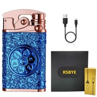 RSBYE Isqueiro de Plasma Recarregável, Isqueiro Elétrico Usb, Isqueiro de Arco Duplo, Isqueiro À Prova de Vento Sem Chama, Isqueiro de Bolso Frio Personalizado com Indicação de Bateria Led para Homens - imagem 2