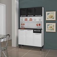 Kit Cozinha Rose Compacta Itatiaia 6 Portas 1 Gaveta em Aço Branco - Modernidade e Organização - imagem 1