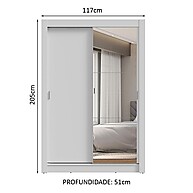 Guarda-Roupa Solteiro Branco com Espelho: Organize Já! - imagem 2