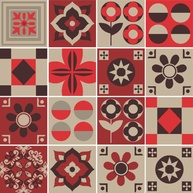 Adesivos de Azulejo Bege e Vermelho: Renove Já! - imagem 2
