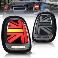 Luzes Traseiras LED Union Jack VLAND para BMW Mini Cooper F55/F56/F57 (2014-2021) - Lentes Fumê com Seta Sequencial - imagem 1