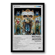Quadro Álbum Spotify Michael Jackson - 40x60cm - Moldura Ecológica Preta - imagem 2