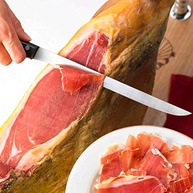 Jamon Serrano Espanhol Presunto Cru 24M 6.5k Kit c/ Suporte e Faca - imagem 3