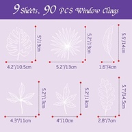 Adesivos de Janela com Folhas Brancas - 90 Designs Refletivos para Decoração e Proteção contra Pássaros - imagem 3