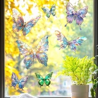 7 Adesivos de Janela Borboleta - Proteção Contra Pássaros com Efeito Arco-Íris - imagem 2