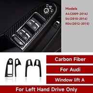 Decalques de controle de interruptor de elevação de janela para Audi A4 S4 RS4 2009 2010 2011 2012 2013 2014 2015 2016 acessórios adesivos interiores de fibra de carbono, estilo A - imagem 4