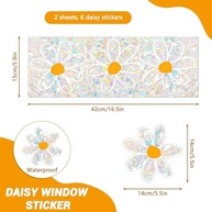 Adesivos de Janela Apanhador de Sol Margarida - 6 PCS | Decoração Arco-íris Estática para Vidro - imagem 4