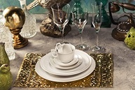 Pratos Raso Oxford Flamingo White - 6 Peças para Jantar Moderno - imagem 2