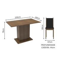 Conjunto de Jantar Madesa Talita - Mesa de Madeira com 4 Cadeiras Modernas - imagem 3