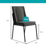 Conjunto com 2 Cadeiras de Jantar Hug 1749 Carraro Grafite Preto - Design Moderno e Conforto Superior - imagem 3
