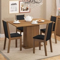 Conjunto de Jantar Madesa Talita - Mesa de Madeira com 4 Cadeiras Modernas - imagem 2