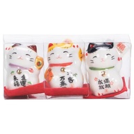 Gato da Sorte Japonês Maneki Neko - Kit com 3 Unidades | Símbolo de Boa Sorte, Riqueza e Boas-vindas - imagem 4