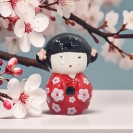 Gueixa em Porcelana - Decoração Japonesa Elegante JAP-06A - imagem 2