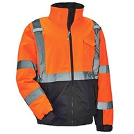 Ergodyne GloWear 8377 Type R Class 3 Jaqueta bomber acolchoada, média Glowear 8377 Thermal High Visibility Jacket - Type R, Class 3, Quilted Bomber Ergodyneadulto-unissex - imagem 2