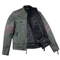 Jaqueta masculina Brotherhood de couro clássico, jaqueta de motociclista vintage ventilada removível CE Armor - imagem 5