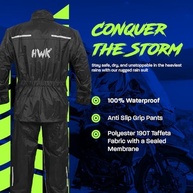 HWK Roupa de Chuva Moto 2 Peças Impermeável com Jaqueta e Calça Refletiva - Proteção Total - imagem 3