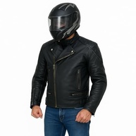 Jaqueta masculina de couro de qualidade premium para motocicletas com zíper aprovado pela CE - imagem 3