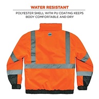 Ergodyne GloWear 8377 Type R Class 3 Jaqueta bomber acolchoada, média Glowear 8377 Thermal High Visibility Jacket - Type R, Class 3, Quilted Bomber Ergodyneadulto-unissex - imagem 4