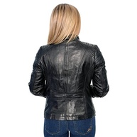 Milwaukee Leather SFL2805 Jaqueta feminina preta acolchoada com gola mandarim moderna, casual, de couro para motociclista - imagem 4