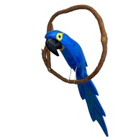 Arara de Galho Mini Decoração Casa Jardim Varanda Sacada - Atelie Center (Azul) - Escultura Artesanal em Madeira - imagem 1