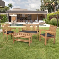 Jardim dos Sonhos: Conjunto Madeira Eucalipto 4 Pçs - imagem 1