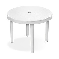 Mesa Plástica Redonda Meet Preta: Desmontável e Ideal para Jardim - imagem 1
