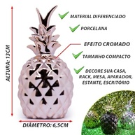 Enfeite Mesa Abacaxi Rose Gold - Escultura Decorativa em Porcelana para Sala, Cozinha e Jardim - imagem 4