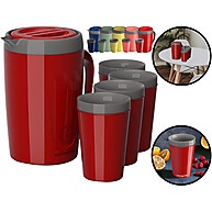 Jarra Térmica Caribe 2L + 4 Copos: Sua Bebida Sempre Perfeita! - imagem 1